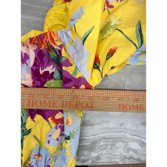 Conscious H&M Off Shoulder Multicolor Floral Cropped Top Medium Resortwear NEW - Picture 9 of 10